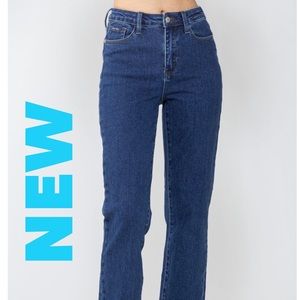JUDY BLUE HIGH WAIST VINTAGE STONE WASH 90'S STRAIGHT JEANS